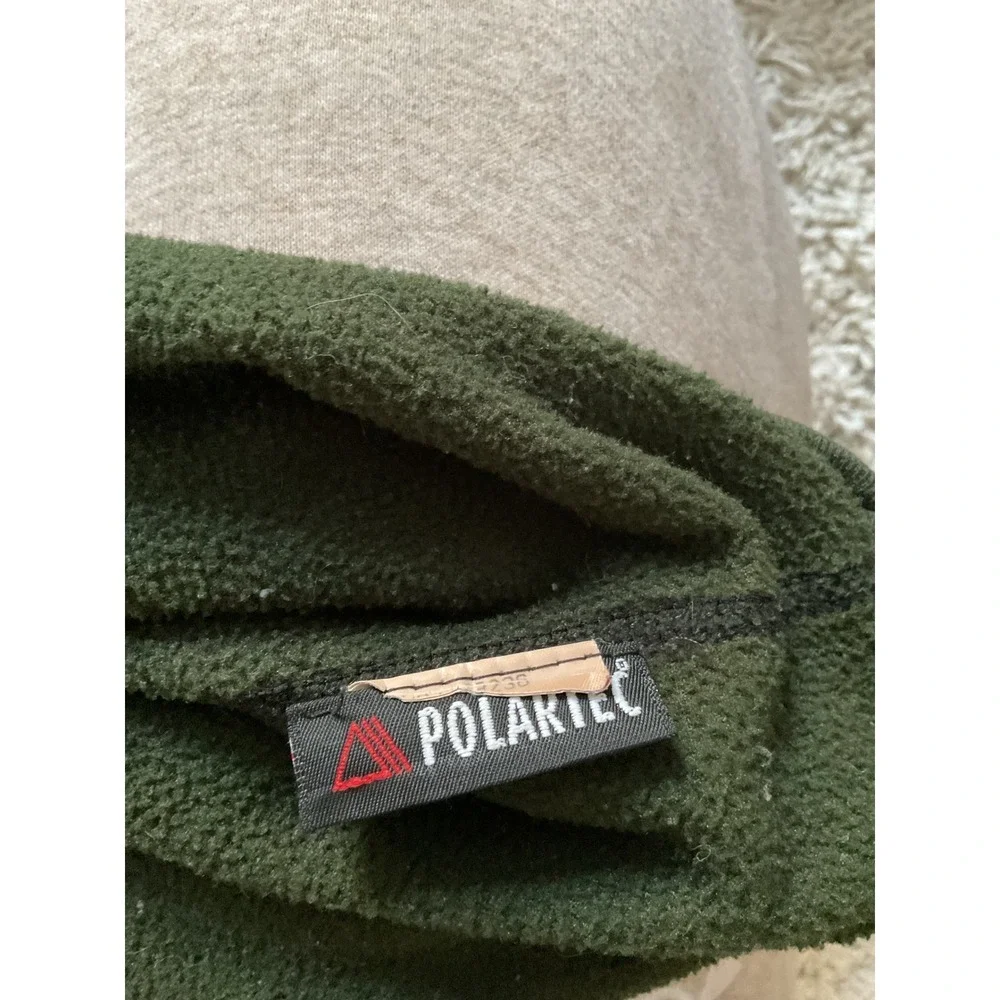 Roffe‎ Polartec Mens Quarter Zip Fleece Pullover Forest Green Jacket Large